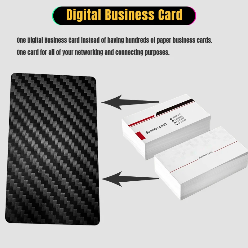 1 Stück NFC Carbon Fiber Smart NFC Karte NFC Visitenkarte Schnelle Lesung Ntag 215 Leere NFC Karte Digitale Visitenkarte Soziale Teilen – Detail 3