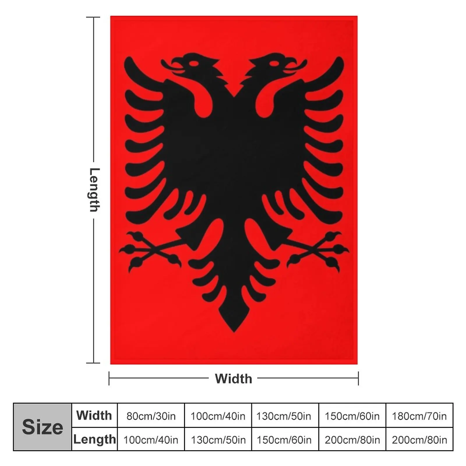 Flag of Albania Throw Blanket Decorative Sofa Blankets Thin Blanket Giant Sofa Blanket cosplay anime