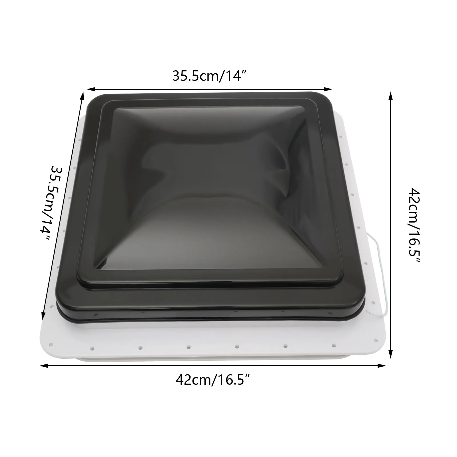 Universal Roof Vent Skylight with Screen Window 14x14 Inch Dustproof And Waterproof for RV Standard Size 42x42 Cm