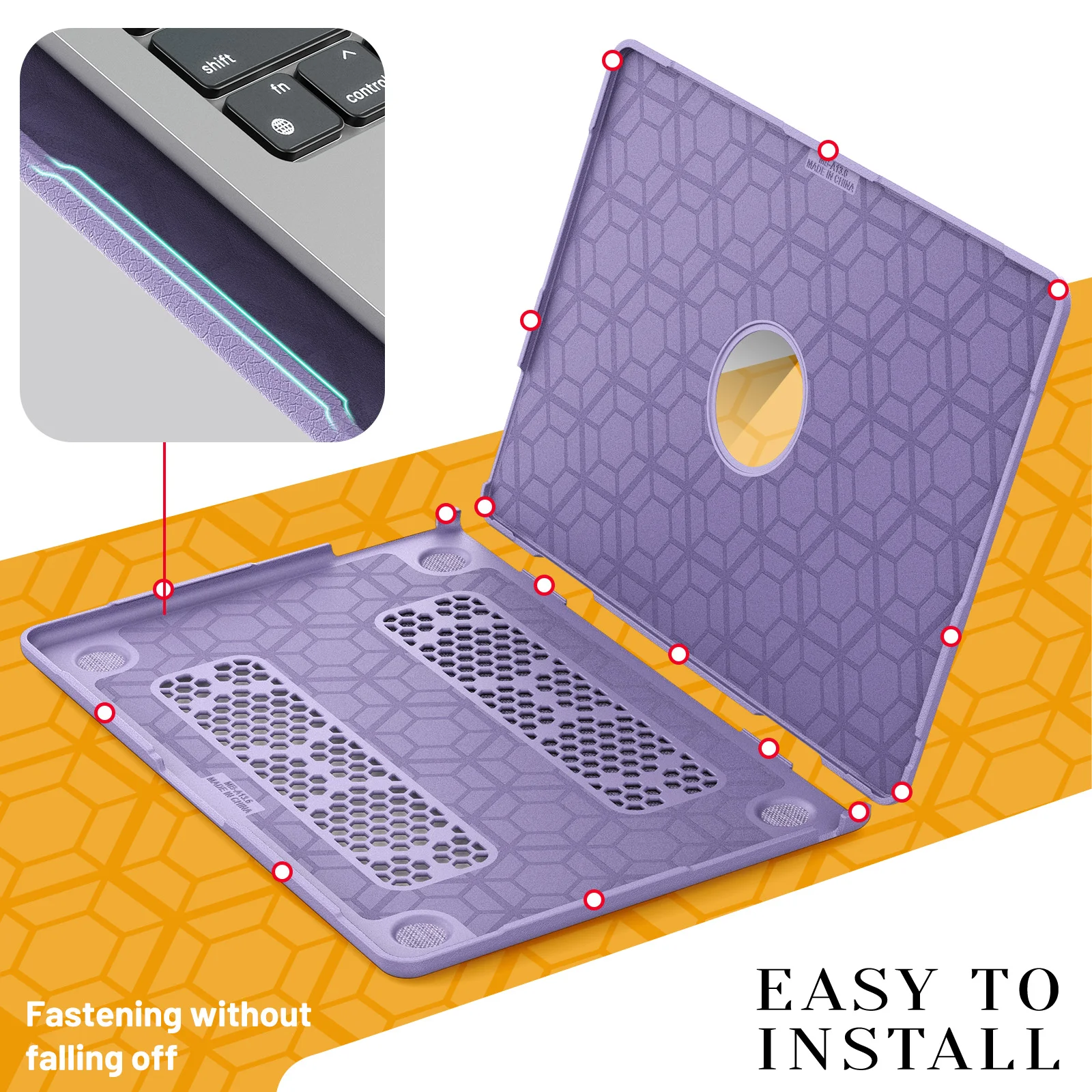 Laptop Case for MacBook Air 13 M5 2026 Case Model A3449 Shell with Stand Cover for MacBook Air 15 M2 Pro 14 16 Protective Case