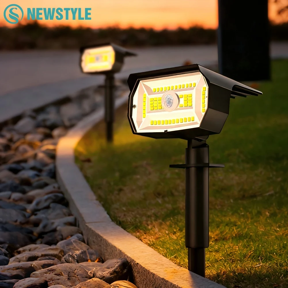 

Солнечные ландшафтные прожекторы 56LED, водонепроницаемые, 3 режима, на солнечной батарее, для наружного освещения дорожек, двора, сада