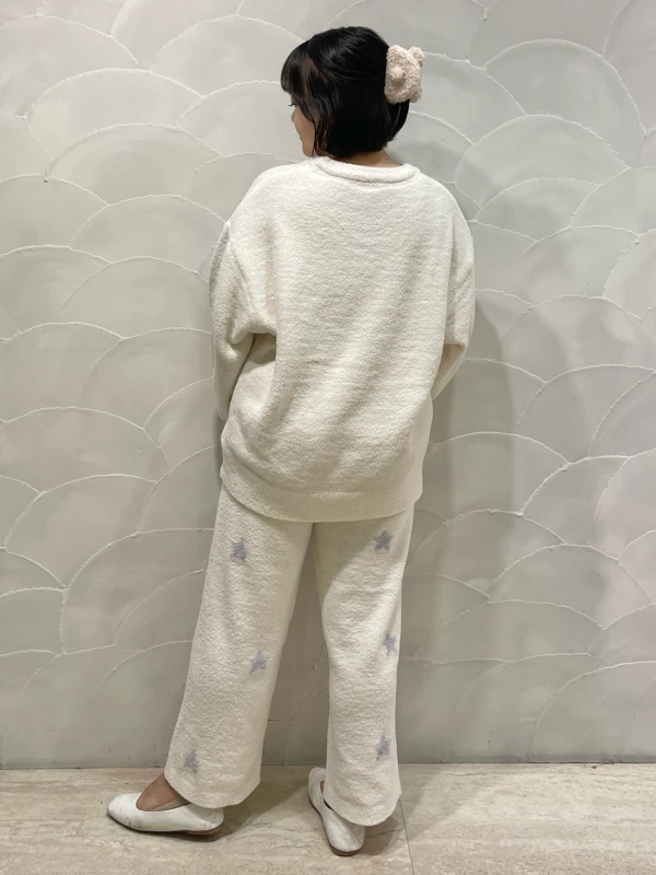 Japanese Style Winter Thick Warm Sweater Room Wear Pajamas Sleep Good Night Bear Home Wear Night Wear Lounge wear Set