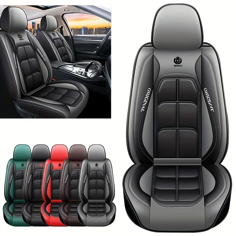 1pc All Inclusive Full Leather Car Seat Cushion Universal Knit Seat Cover All Season