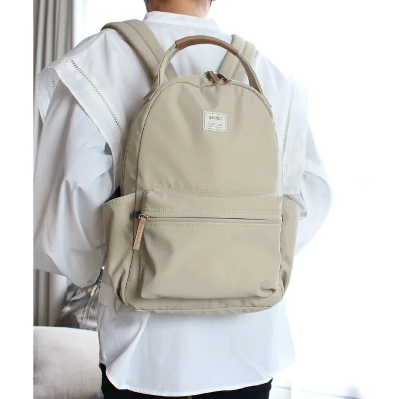 Nylon Color‑Block Backpack Women Multi‑Purpose Mommy Anello Bag Laptop Compartment Middle Student Schoolbag for Travel Daily Use