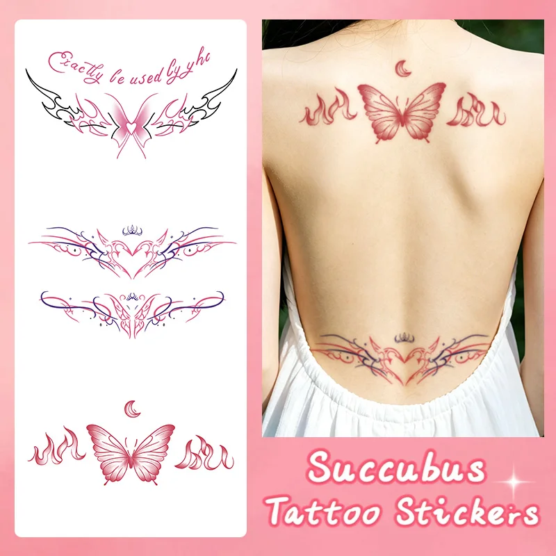 

3Pcs Succubus Temporary Tattoo Sticker, Long-lasting and Waterproof, Fake Tattoos for Couple, Suitable for Chest, Belly, Waist.