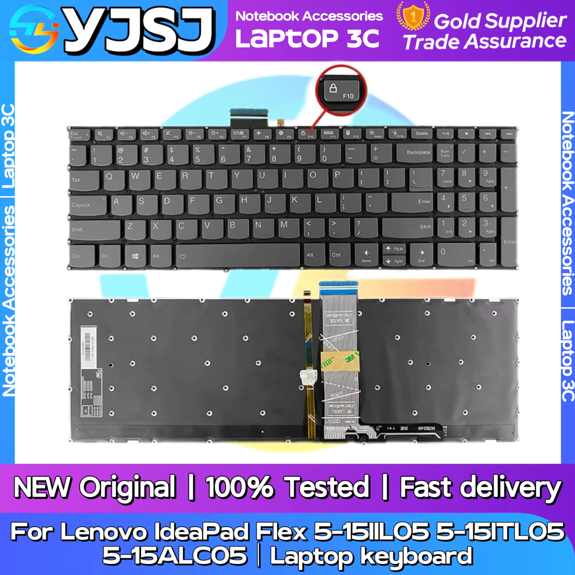 

New Original Laptop Notebook keyboard For Lenovo IdeaPad Flex 5-15IIL05 5-15ITL05 5-15ALC05 backlight keyboard