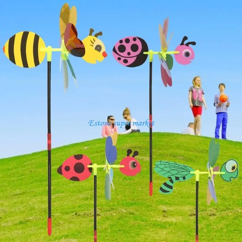 

090B 3D Sequins Animal Windmill Wind Spinner Home Garden Yard Decoration Kids Toy