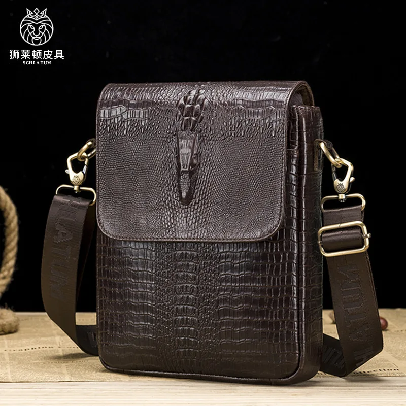 

Сумка на плечо Мужская крокодиловая, из натуральной кожи