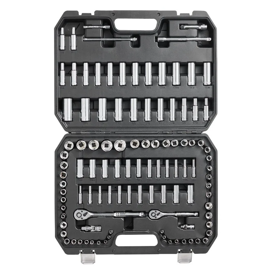 

Socket Set 1 4 and 3 8 Drive Socket and Ratchet Set 6Point Socket Opening 106 Pcs Tool Set SAE and Metric Deep and Standard So