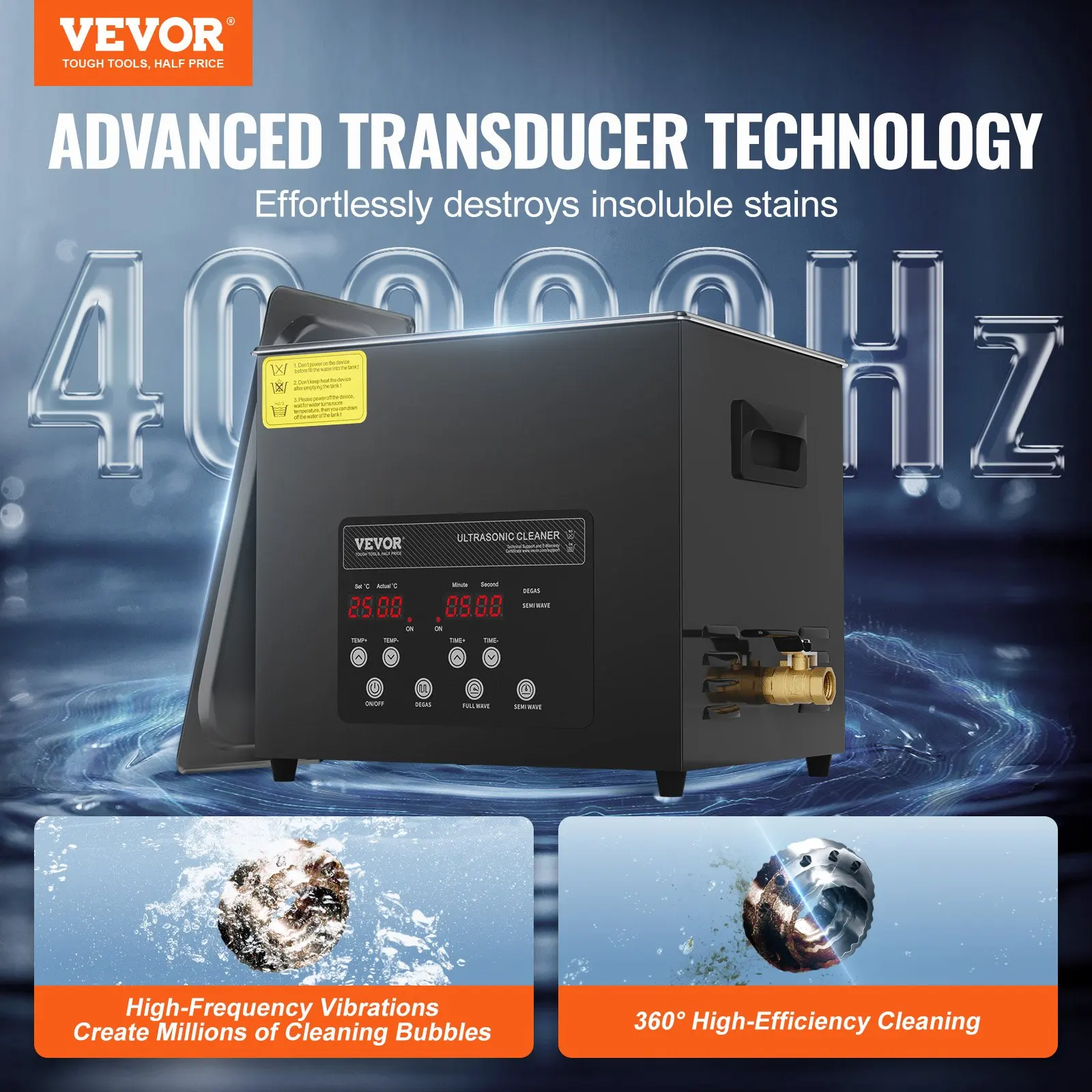 

10L Ultra SonicCleaner, 240W Digital Ultrasonic Cleaning Machine With Gentle Mode & Upgraded Degassing, 40kHz Industrial