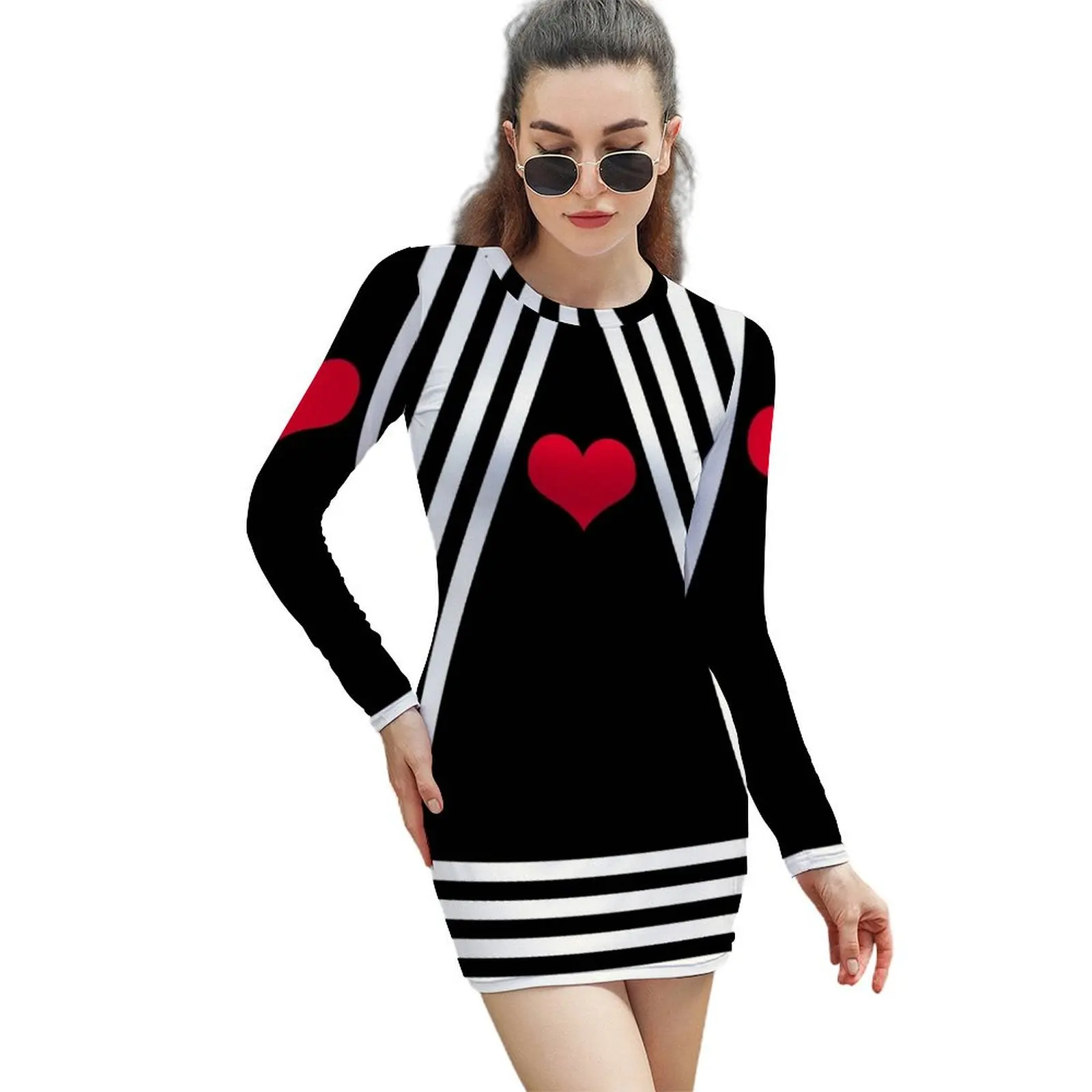 

Queen of Hearts Long-Sleeved Sheath Dress summer dress daily Summer skirt wedding guest dress 2024
