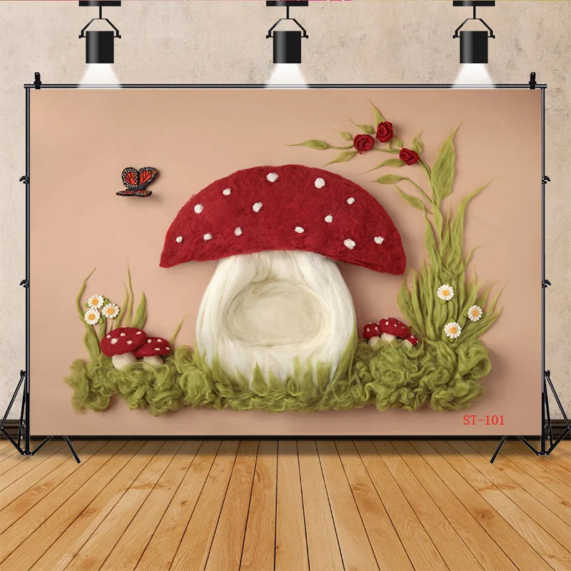 Fotografía de bebé recién nacido con Columpio de árbol y piel, telón de fondo de guirnalda Digital Floral, cumpleaños, Fondo de estudio de cien días, XSE-22