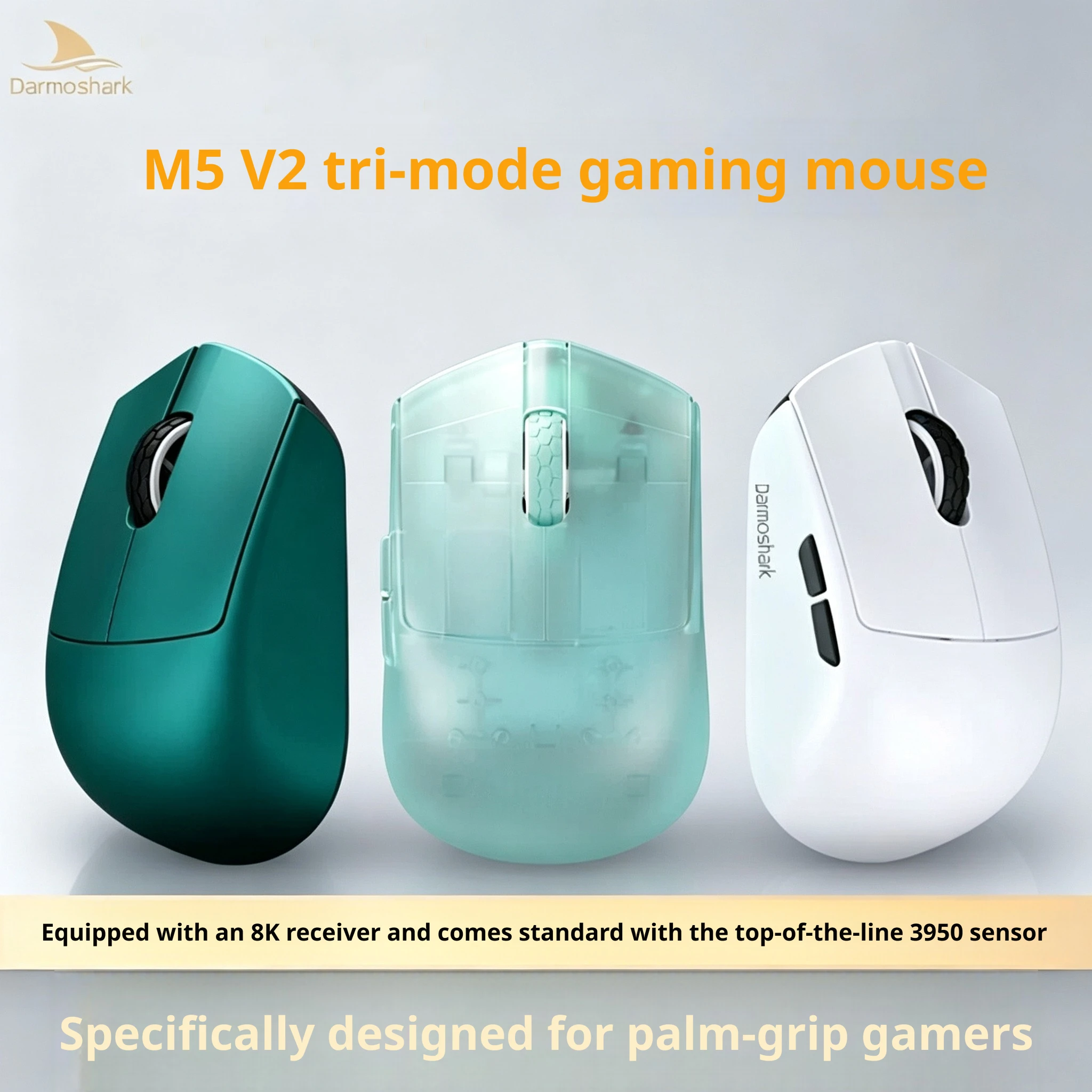 Darmoshark Genuine M5Pro M5 V2 Wireless Gaming Mouse 36G Lightweight Ergonomic Design with 3 Modes 8K 3950 Sensor for Gamers And