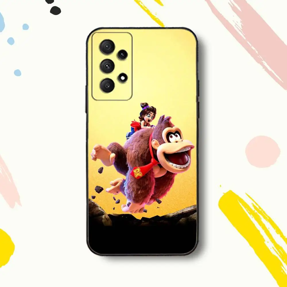حافظة هاتف كلاسيكية D-Donkey K-kong لهاتف سامسونج جالاكسي A 80,72,73,91,53,22,51,52,5G,Plus,J,Note غطاء أسود ناعم