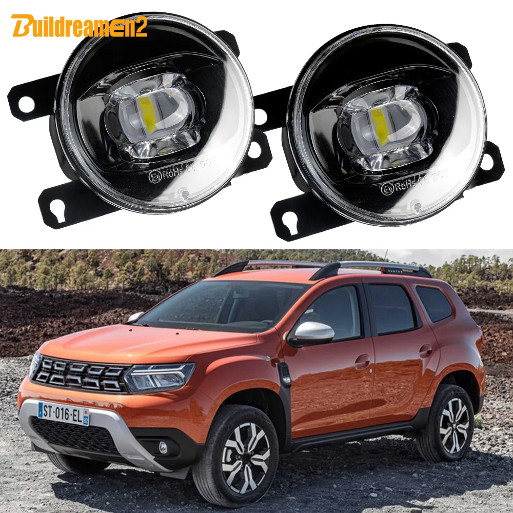 

2 шт. светодиодные противотуманные фары с линзами для Dacia Renault Duster 2010-2020 30 Вт 8000LM Регулируемый передний бампер автомобиля Противотуманные фары в сборе H11