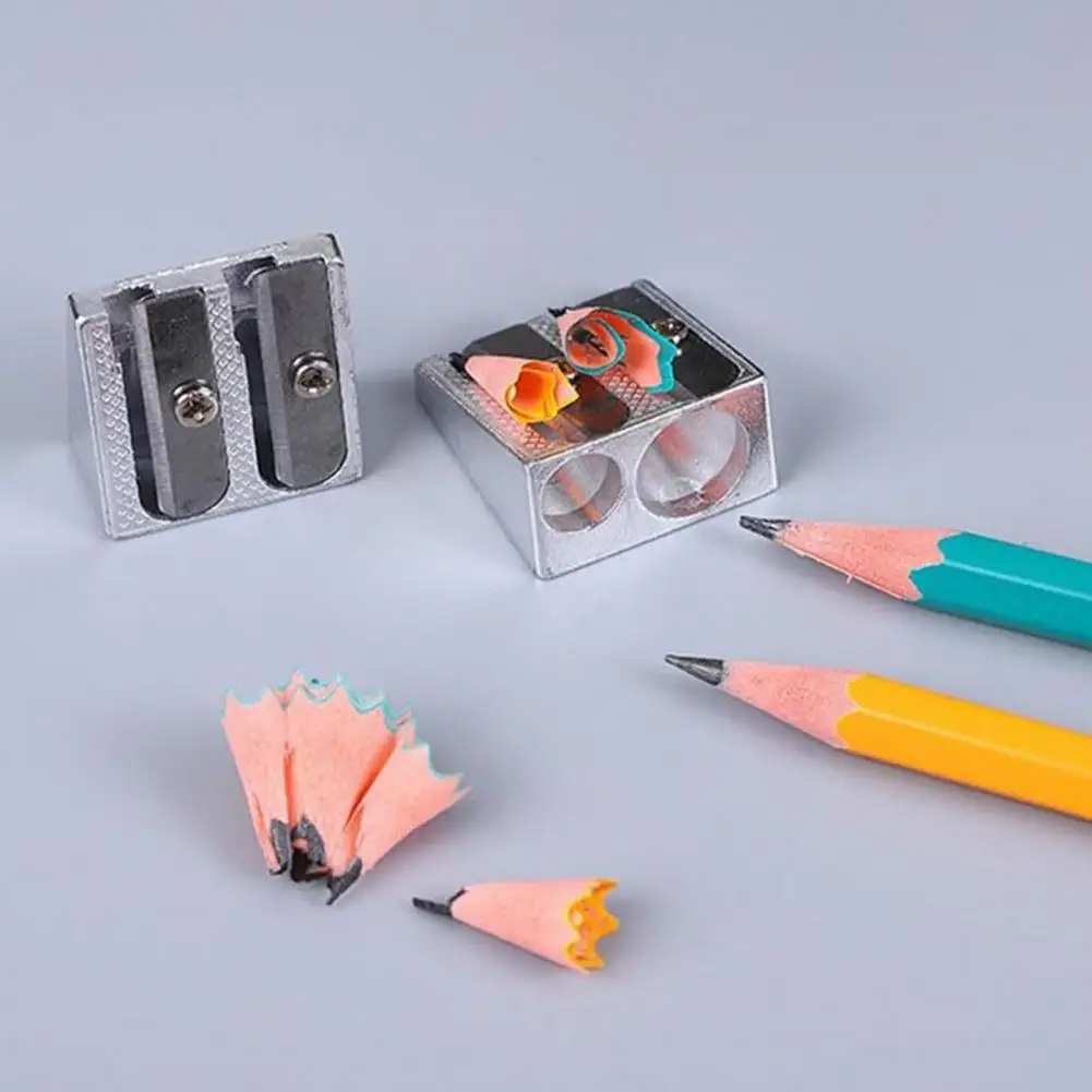 Dual Hole Magnesium Pencil Sharpener, Sharpener compacto com aperto ergonômico, caneta de mão portátil para versátil