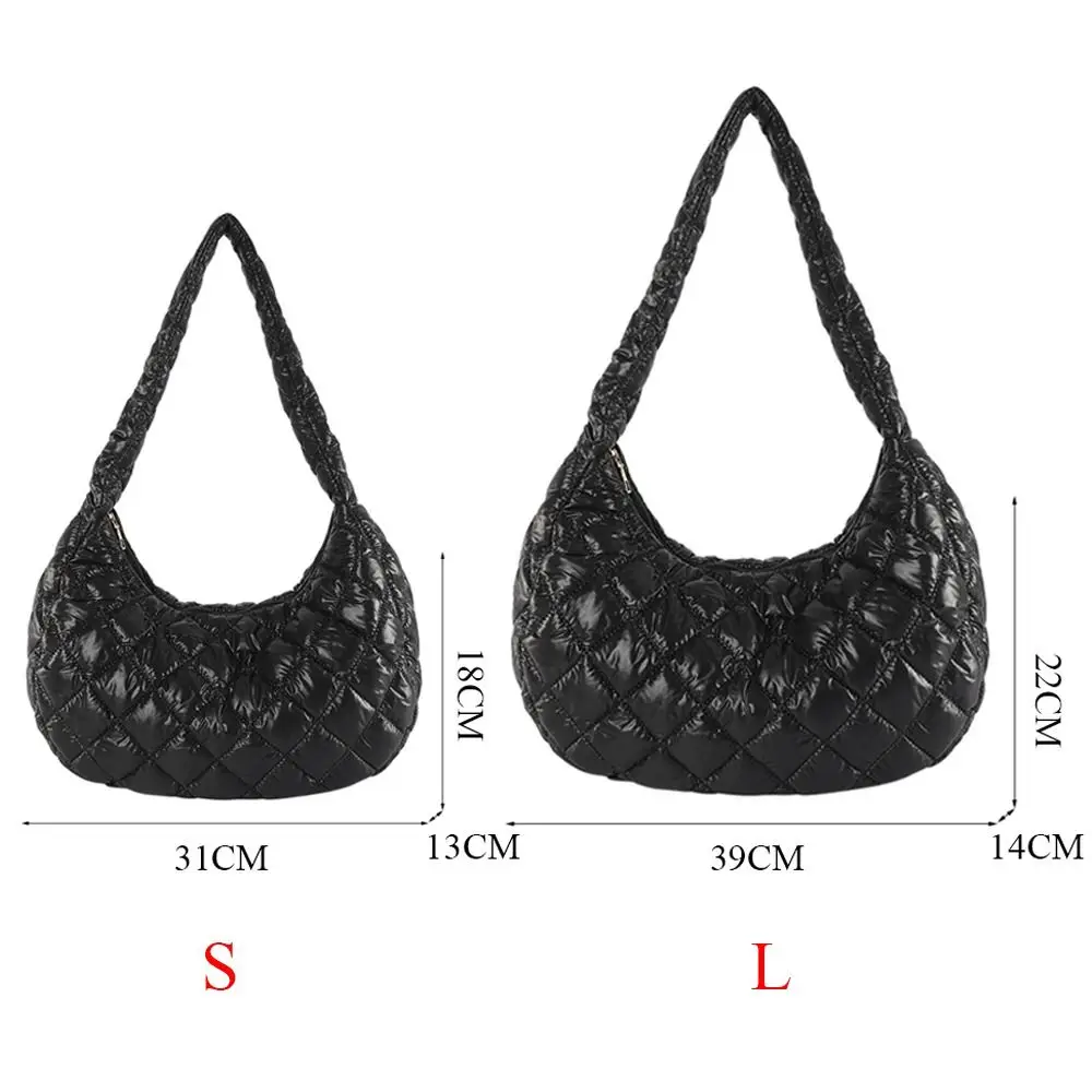 Mode Frauen Große Kapazität Stepp Tragetaschen Unten Baumwolle Gepolsterte Schulter Taschen Mädchen Unterarm Taschen Puffy Handtaschen