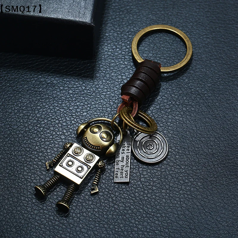 Funny Robot Keychain Metal Cool Screw Body Keyring For Men Couple Bag Pendant Car Key Holder Accessor Creative Children DIY【SMQ】