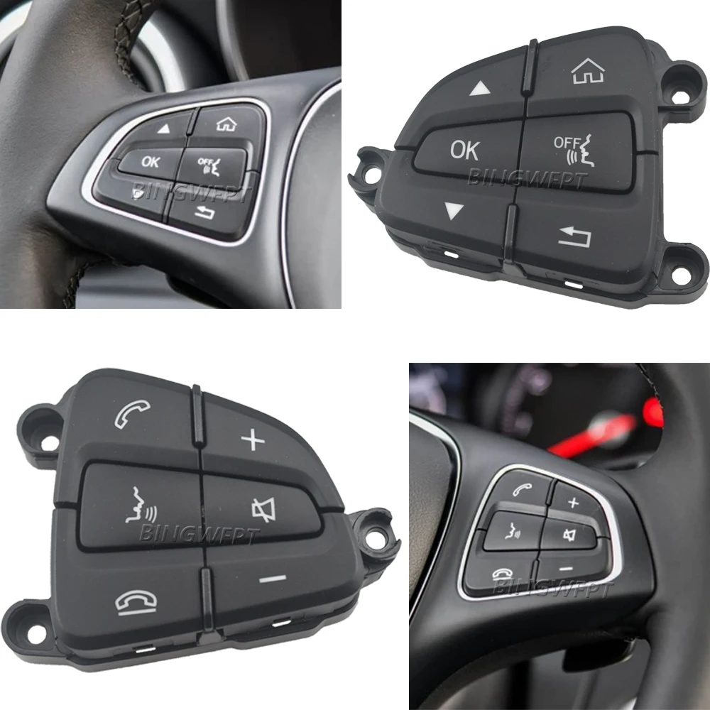 1 Set Premium Quality Steering Wheel Button Cover Plate For Mercedes-Benz W205 C series C300 GLC X253 A0999050300 A0999050200 - view 4