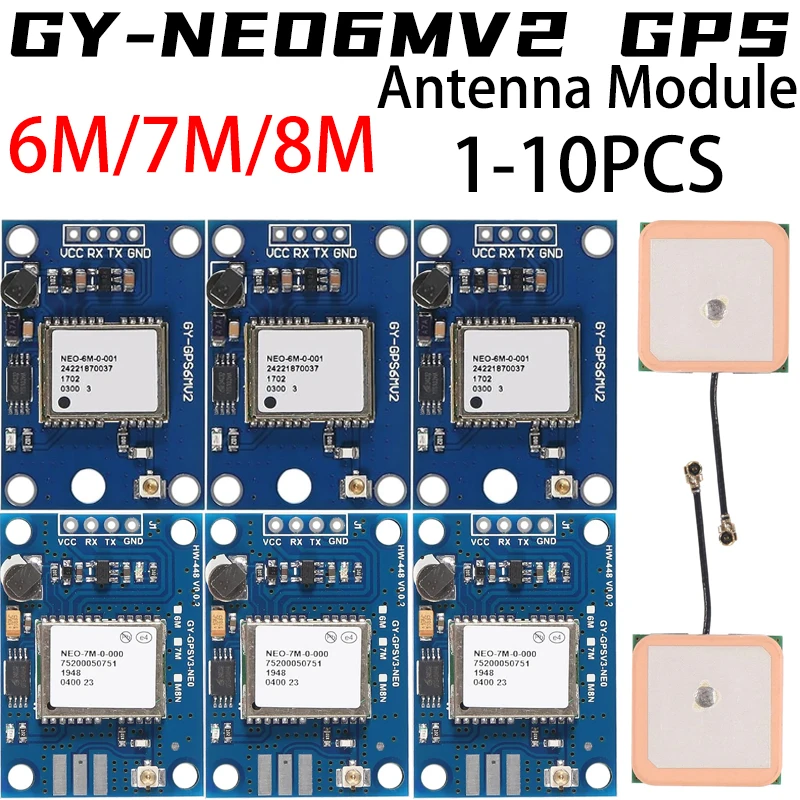 NEO-6M/7M/8M GY-NEO6MV2 New GPS Module NEO6MV2 with Flight Control EEPROM MWC APM2.5 Large Antenna for Arduino 7MV2 8MV2