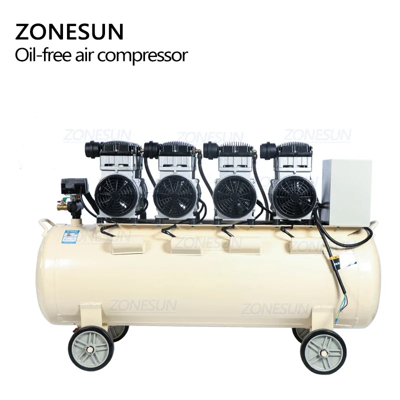 ZONESUN ZS-AC160L ที่มีประสิทธิภาพทองแดงบริสุทธิ์ลูกสูบประเภท Mute ทันตกรรมไม้ Piant แบบพกพา Air ปั๊มน้ํามัน-ฟรี Air Compressor