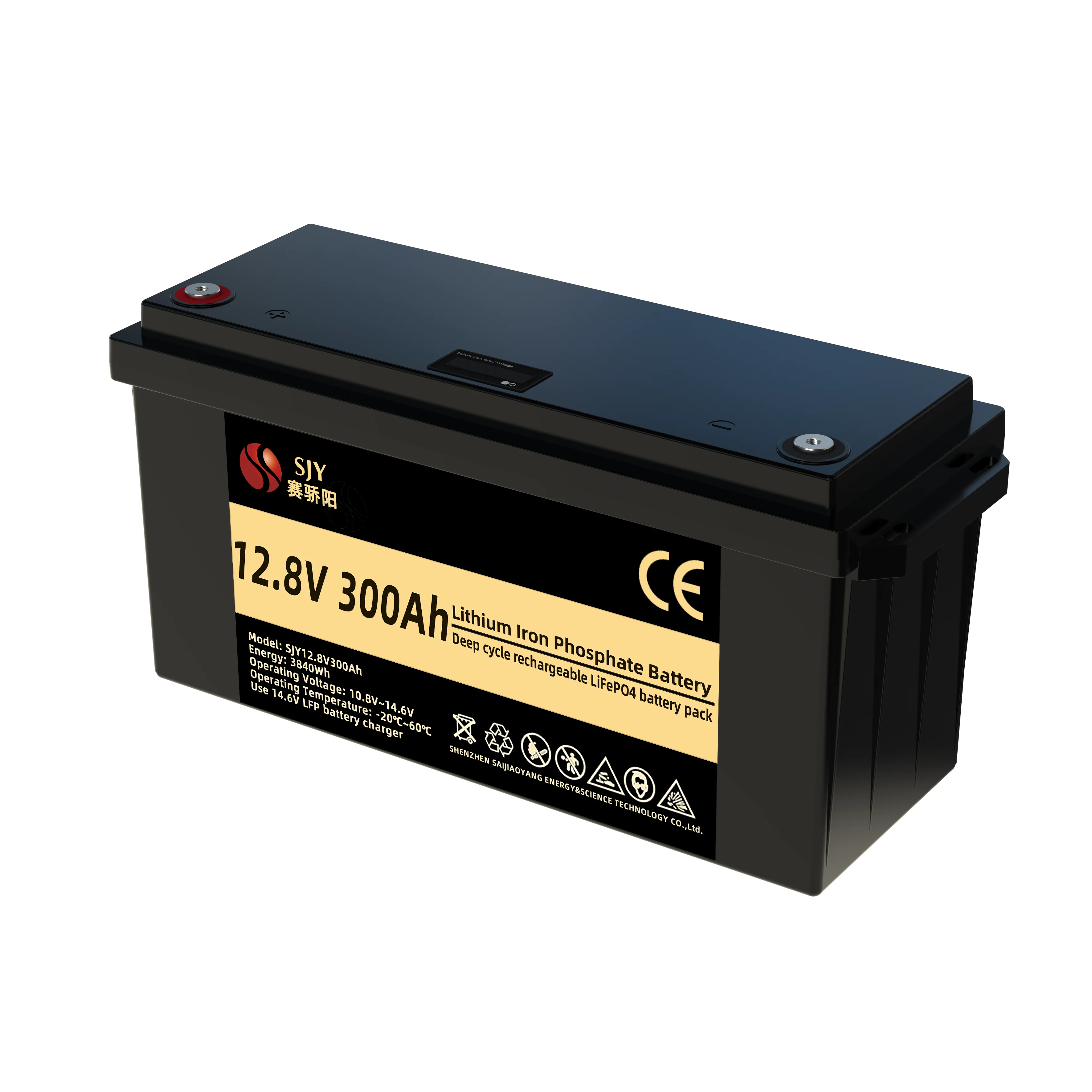 12,8V 300Ah LiFePO4 Lithium-batterij 3840Wh |   12V Deep Cycle Accu Pack voor Camper, Boot, Off-Grid Zonne-energiesysteem - afbeelding 2