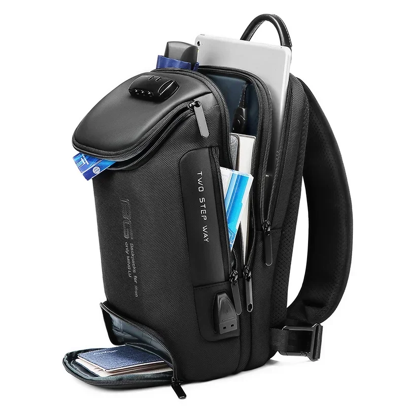 

Оптовая продажа с фабрики, модная противоугонная уличная мужская водонепроницаемая сумка через плечо на груди, дизайнерская роскошная сумка для мотоцикла