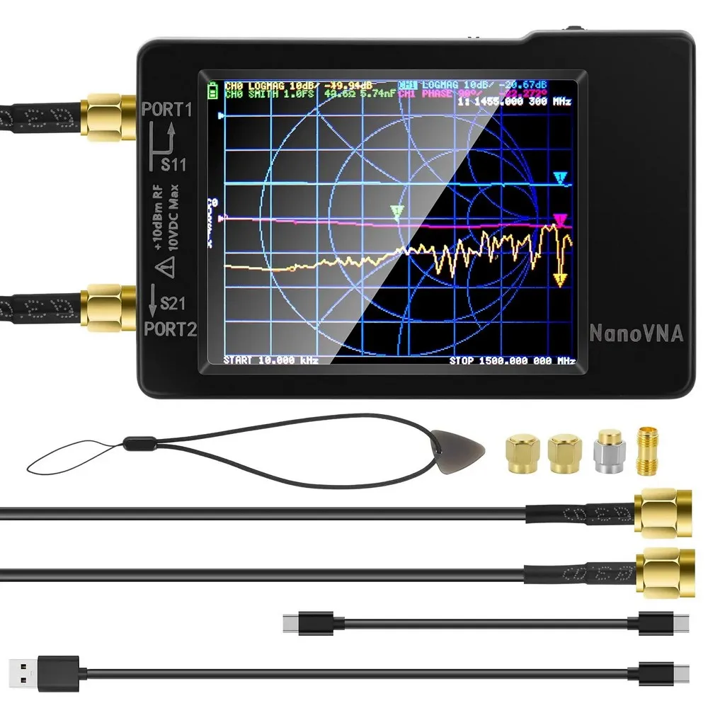 NanoVNA-H HW Ver 3.7 Hugen のバージョン 50KHz~1.5GHz VNA 2.8