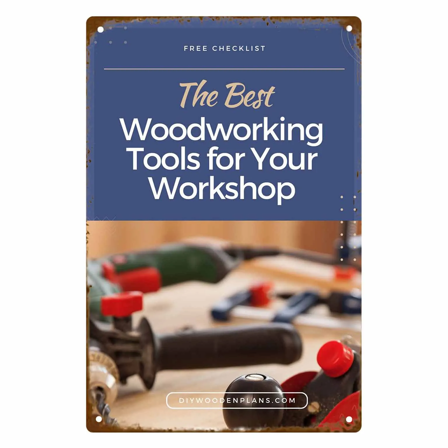 2D FLAT 1pc The Best Woodworking Tools for Your Workshop Free Checklist Poster Decoration for Home Garage Workshop