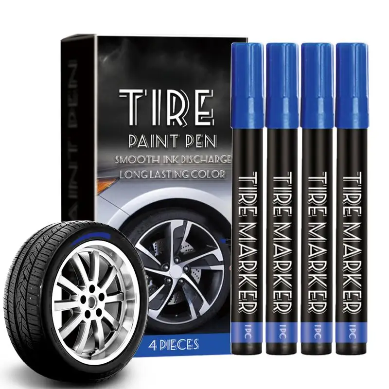 For Motorcycle Tire Paint Pen Marker 4X Car Tire Paint Lettering Marker Car Tire Lettering Paint Drawing Tool For Motorcycle Bus