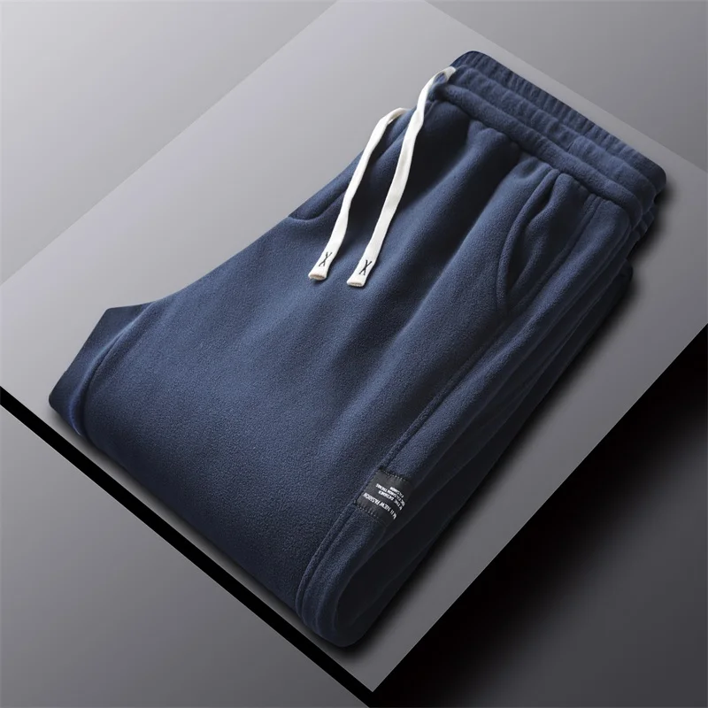

Plush Casual Pants for Men Loose Fit for Autumn and Winter Trousers Male Thick Cotton Pants for Outerwear High Quality Men Pants