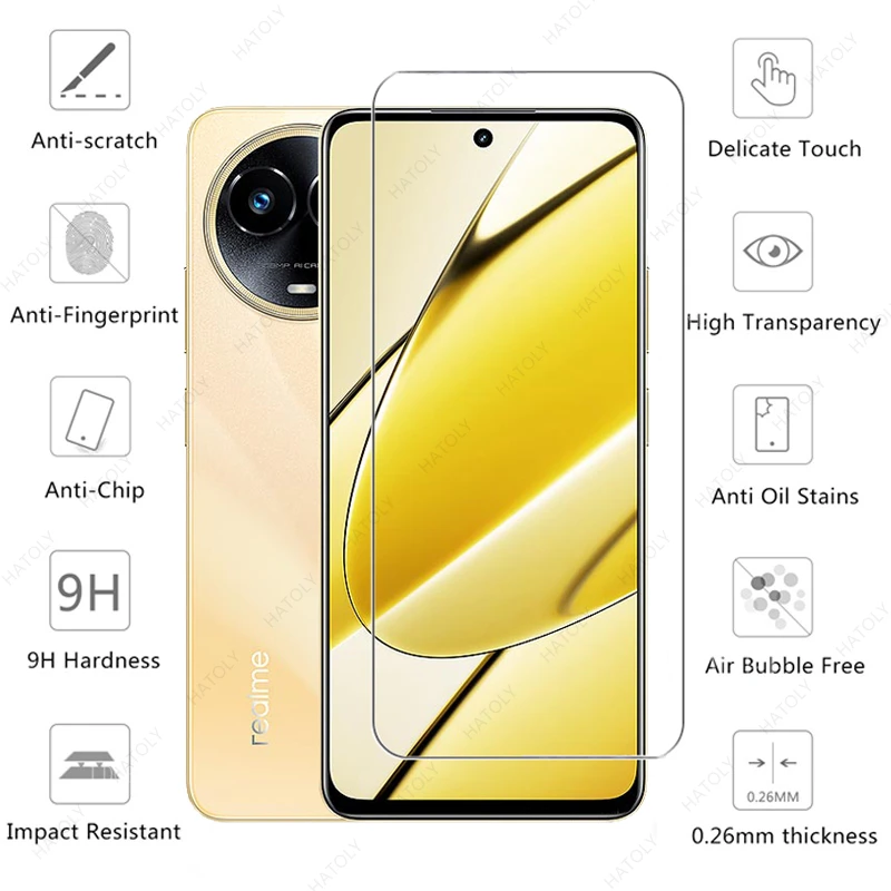 For Realme 11 5G Glass for Realme 11 Tempered Glass Front Screen Protector HD Camera Len Film for Realme 11 4G 5G 11x