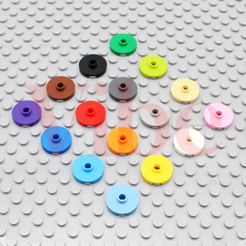 50PCS MOC Bricks 18674 Tile Round 2x2 Con Perno Aperto Classic Building Blocks DIY Technolog Compatible Bricks Bulk