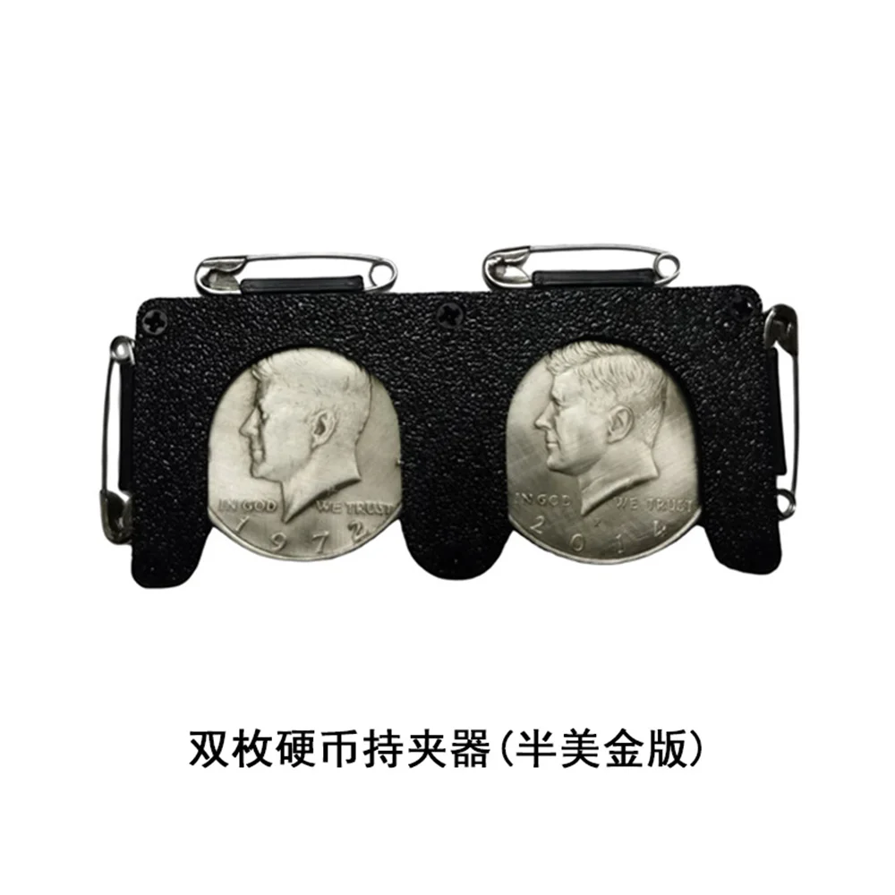 Coin Holder (Morgan/Half Dollar Size,No Coins) Magic Tricks Produce Two Coins Magic Accessories Close-up Illusions Gimmick Prop