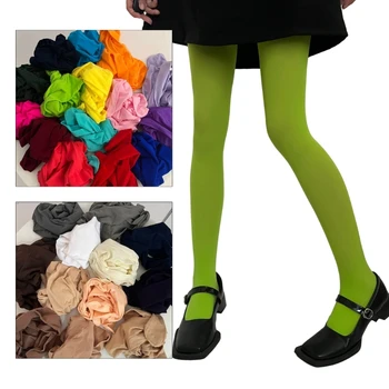 الجوارب الصلبة الملونة للنساء الجوارب شبه مبهمة القدمين تمتد جوارب طويلة تشغيل مقاومة التحكم أعلى الجوارب جوارب طويلة