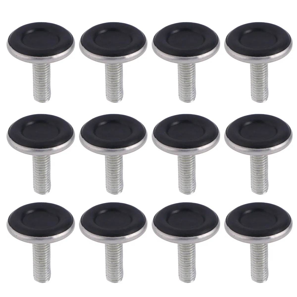 12Pcs Furniture Leveler Adjustable Feet Heavy Duty M8x25mm Black Adjustable Screws for Cabinet Table Chair Bookshelf Furniture