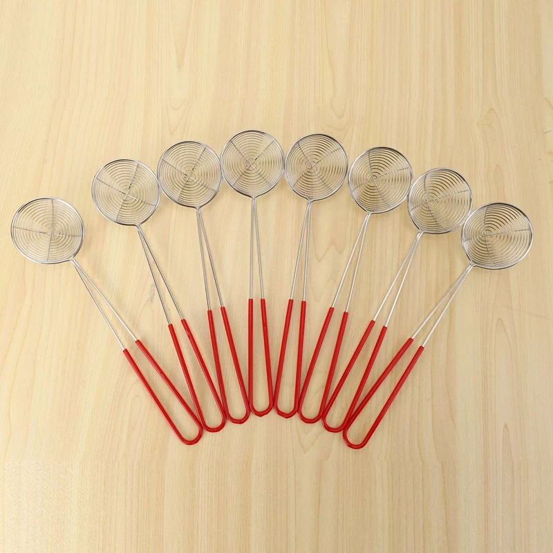 ملعقة مصفاة عنكبوتية من الفولاذ المقاوم للصدأ ، مقشدة سلكية صغيرة ، مصفاة للوعاء الساخن ، تورتيليني وكرة اللحم ، 16 ، جديدة