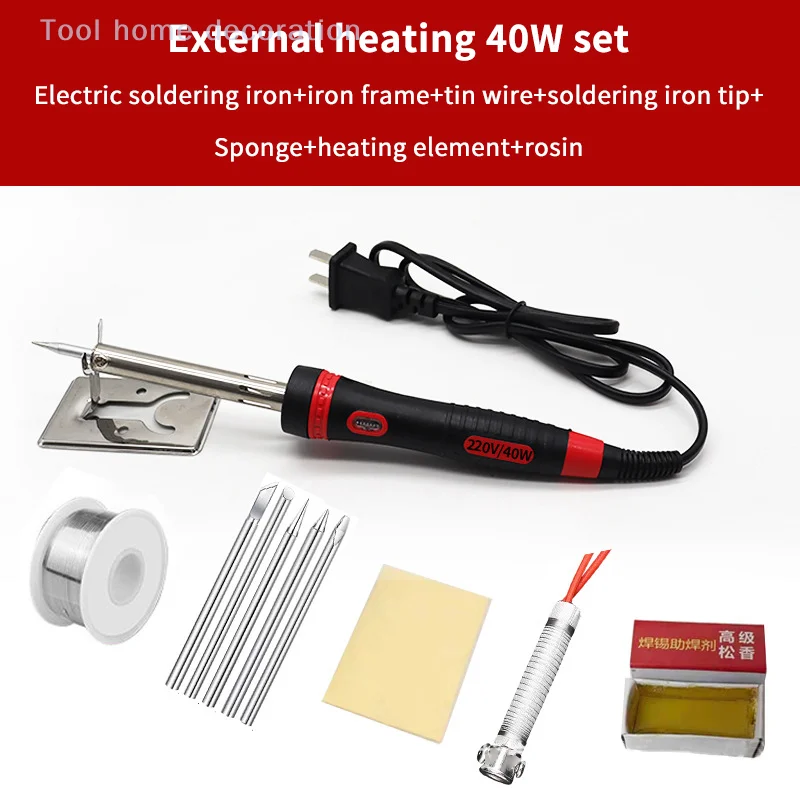 Electric Solder Iron High Power 220V External Heat Handtools Pen Type With Indicator Light 80-100W Safe