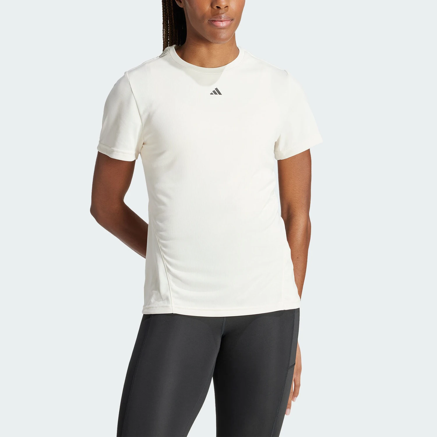 أديداس الرسمية حقيقية جديدة المرأة عالية الكثافة الفاصل التدريب قصيرة الأكمام تي شيرت IU1124