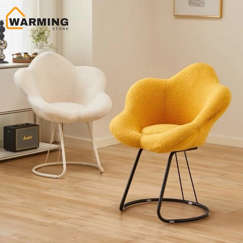 

Warming Light Luxury High-end Instagram Style Makeup Stool For Home Use Women's Bedroom Backrest Chair Simple Dressing Stool New