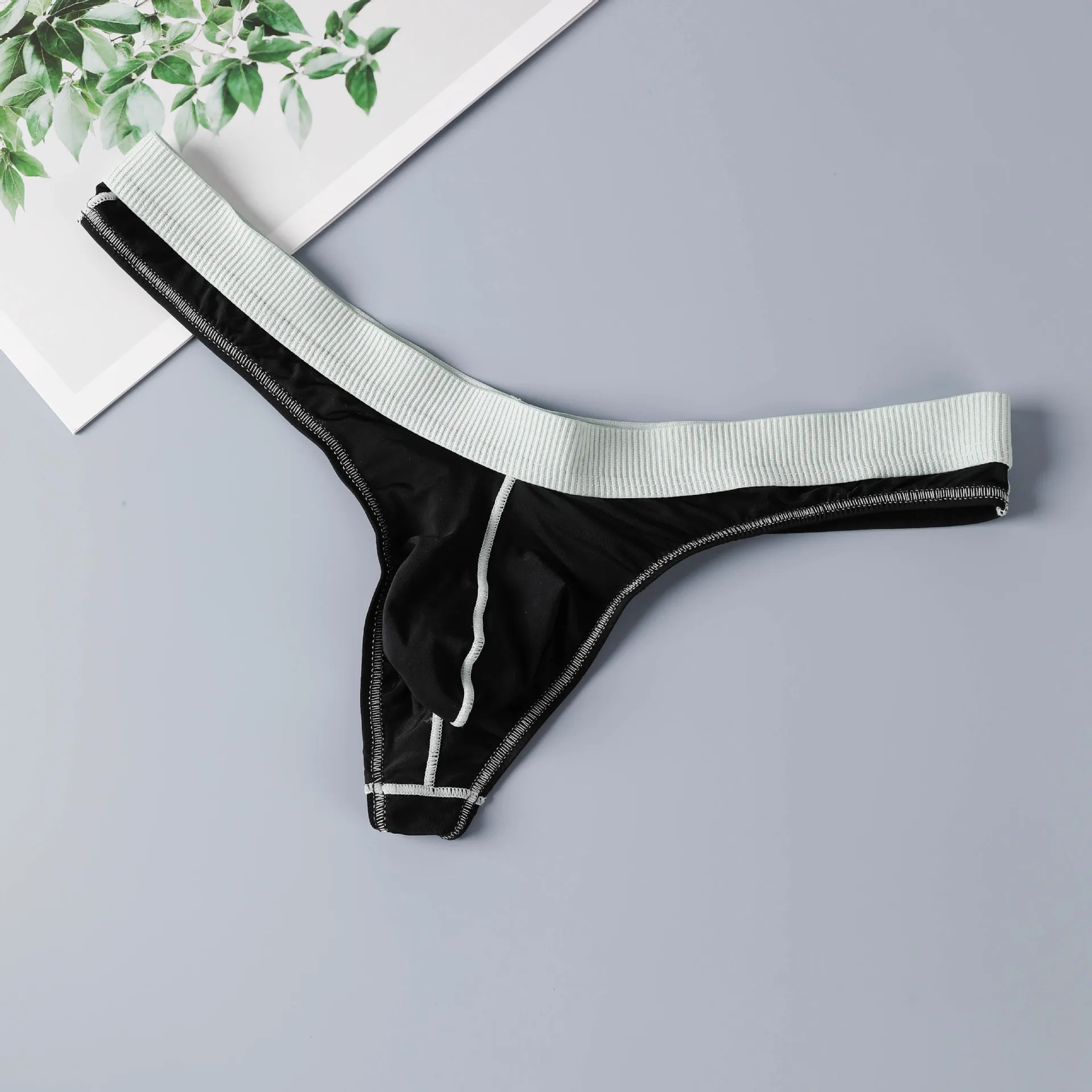 Men's Panties Ice Silk Mesh Elastic Sports Thong Sexy Lingerie Low Rise Underwear Separation T Back G-String Underpants Knickers