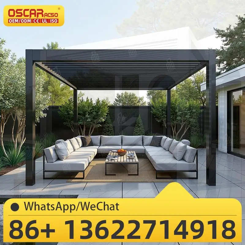 

Retractable 3X3 Light Outdoor Waterproof Aluminium Systems for Gazebo Customizable Shades Patio Porch Garden pergola