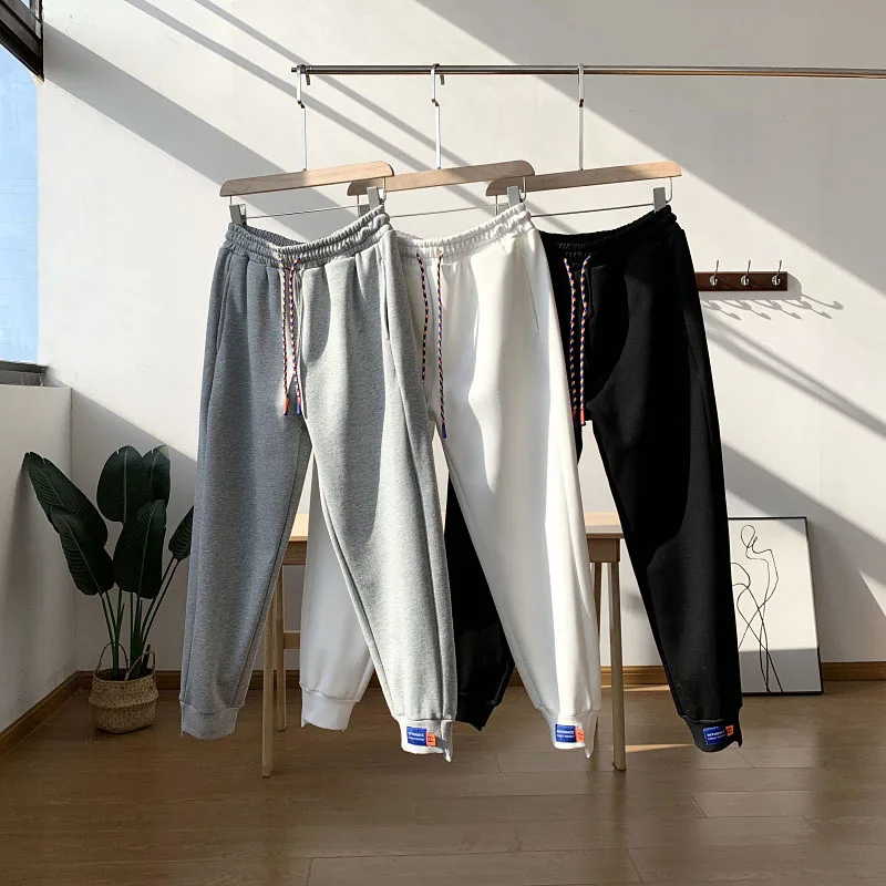 

Faionable Cotton Sports Pants for Men Trendy Loose Fit Long Trousers Autumn Collection Urban Sle Casual Wear