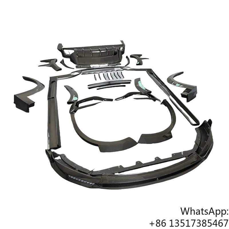 Kit de Carrocería de Fibra de Carbono Seca Estilo M para Maserati Levante, Versión Modificada, Difusor Delantero y Trasero, Pasos de Rueda