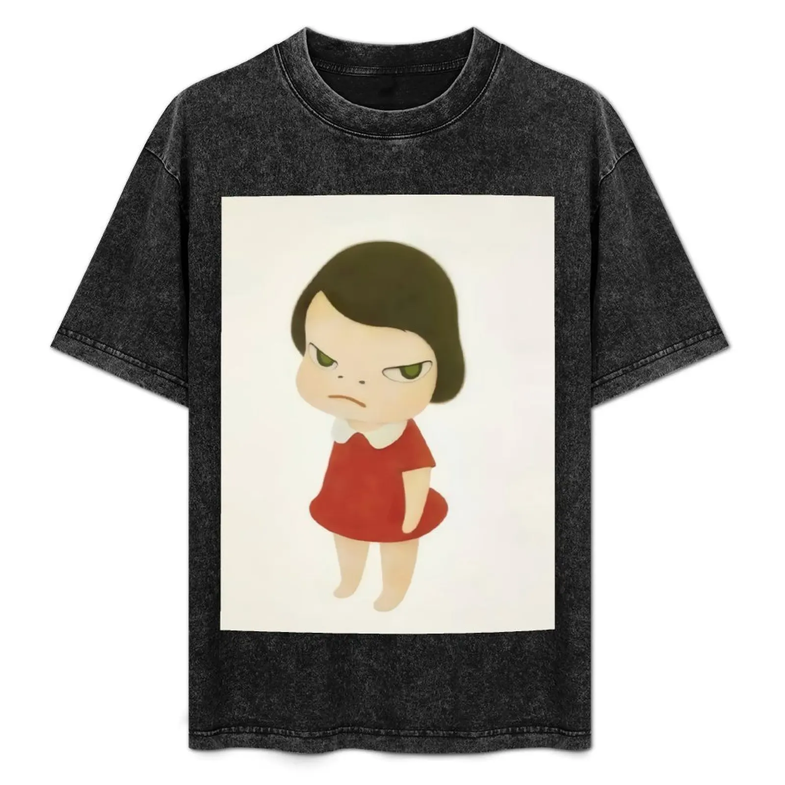 yoshimoto Nara cute baby girl in a red dress 0aint T-Shirt summer top graphics Blouse designer shirts men t shirt