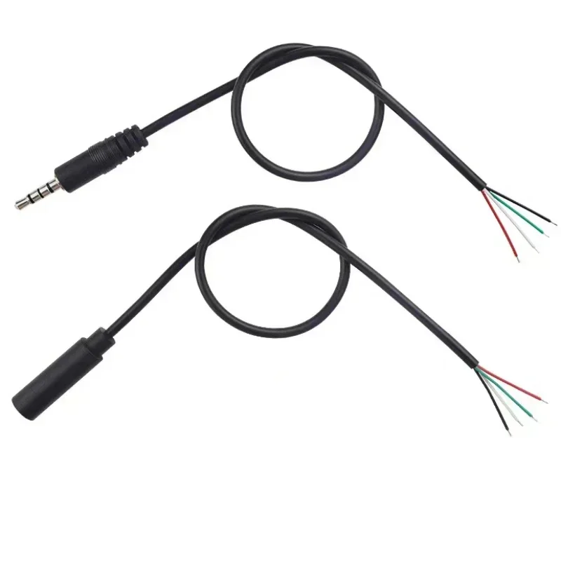 2.5mm 3.5mm 1/8'' Mono/Stereo Male Plug Female Jack Connector 2/3/4 Pole Pin AUX Extension Wire DIY Audio Headphone Repair Cable
