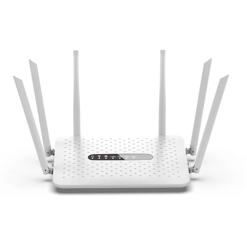 BNGF-WIFI Router Gigabit Wireless Router 2.4G/5G Dual Band WiFi Router with 6 Antennas WiFi Repeater Signal Amplifier-White