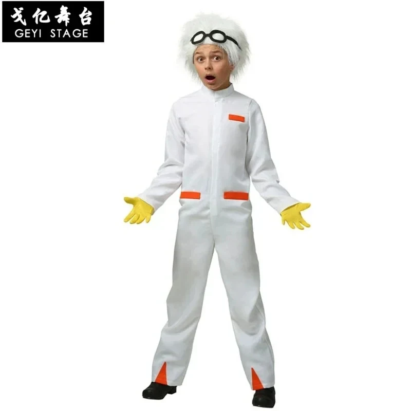 Nuevo disfraz de cosplay de Dr. Emmett Brown de Regreso al futuro para niños, disfraz de Halloween para fiestas de rol, trajes elegantes para LiyCos