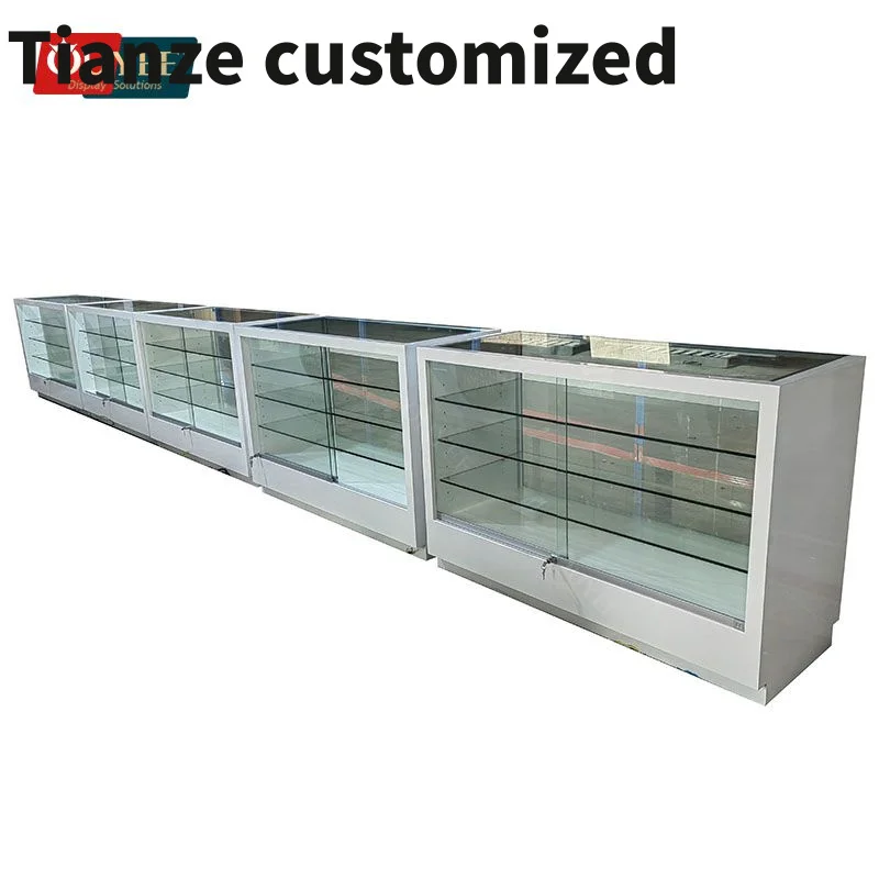 Customized-Factory Manufacturing Wooden Display Rack Glass Shop Display Cabinets Cigar Stand Fixtures