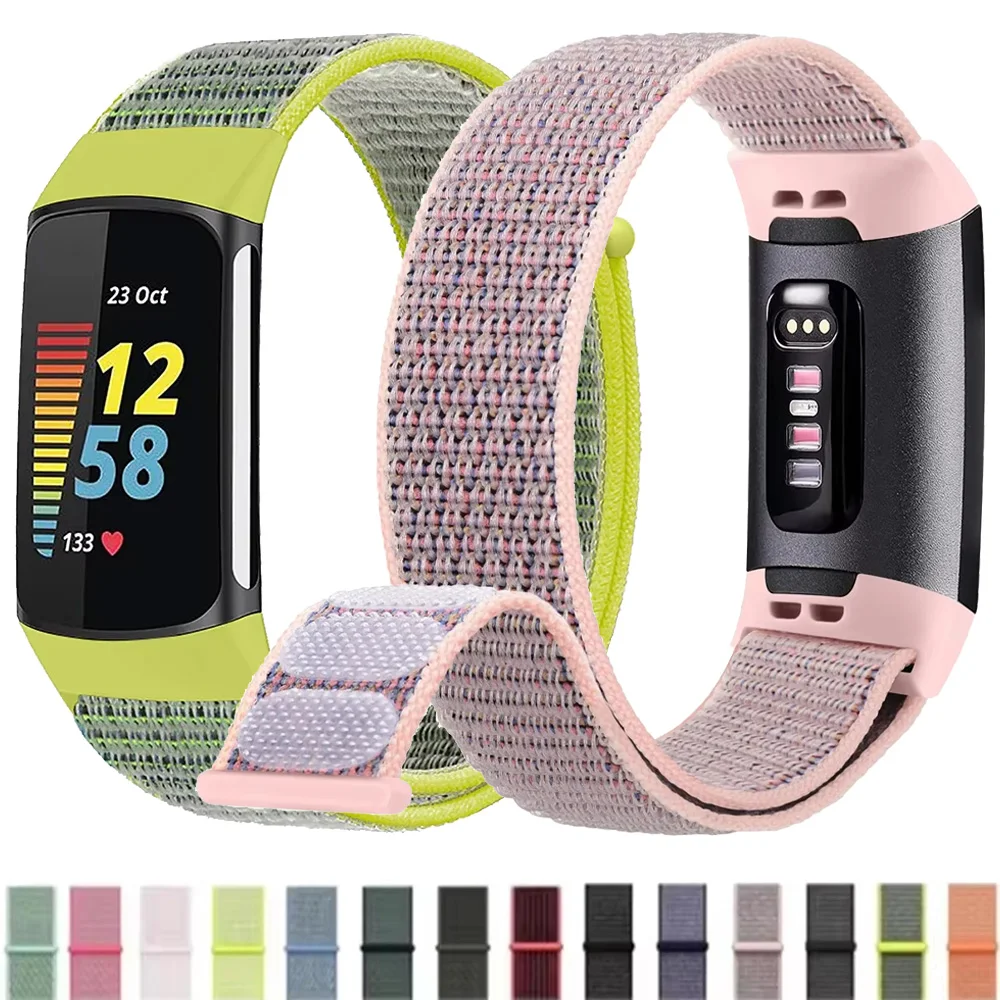 Nylon Braided Strap For Fitbit Charge 6/5 Breathable Loop Wristband Correa For Fitbit Charge 5/6 Smartwatch Watchband Accessory